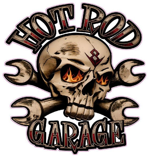 Hot Rod Garage Skull version 2025 Decal sticker