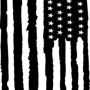 Matte Black Worn American Flag  Decal sticker