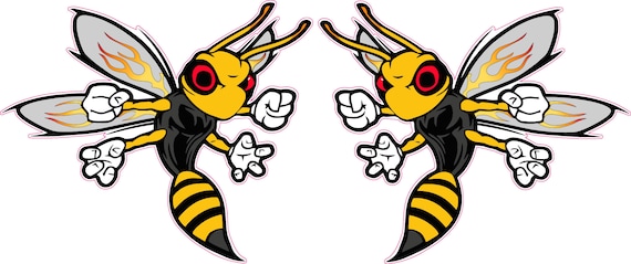 Flying stinger bees pairs decal