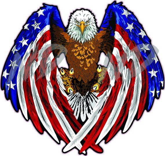 American Flag Bald Eagle Wings Decal sticker