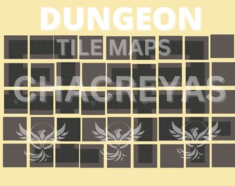 Seamless Dungeon Table Top RPG Battle Map Tiles - Have Grid and No Grid 2K Print A4 size 5x5 inch DND fantasy Pathfinder Dungeon and Dragons