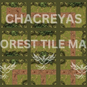 Seamless Forest Table Top RPG Battle Map Tiles - Have Grid and No Grid 2K Print A4 Größe 12x15 cm DND Fantasy Pathfinder Dungeon and Dragons