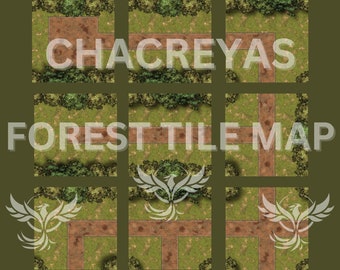 Seamless Forest Table Top RPG Battle Map Tiles - Have Grid and No Grid 2K Print A4 size 5x5 inch DND fantasy Pathfinder Dungeon and Dragons