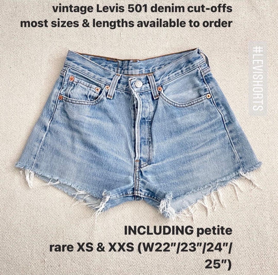 Vintage Levis 501 Denim Shorts High Waist 90s W24 W25 Tags XS