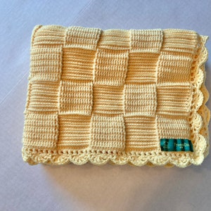 Yellow basketweave Baby Blanket