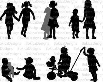 Download Children Silhouette Etsy