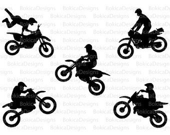 Motocross silhouettes SVG,EPS,Dxf,Pdf vector artwork,printable,easy editable high raster Jpg's and Png's - - - Motocross vector artwork