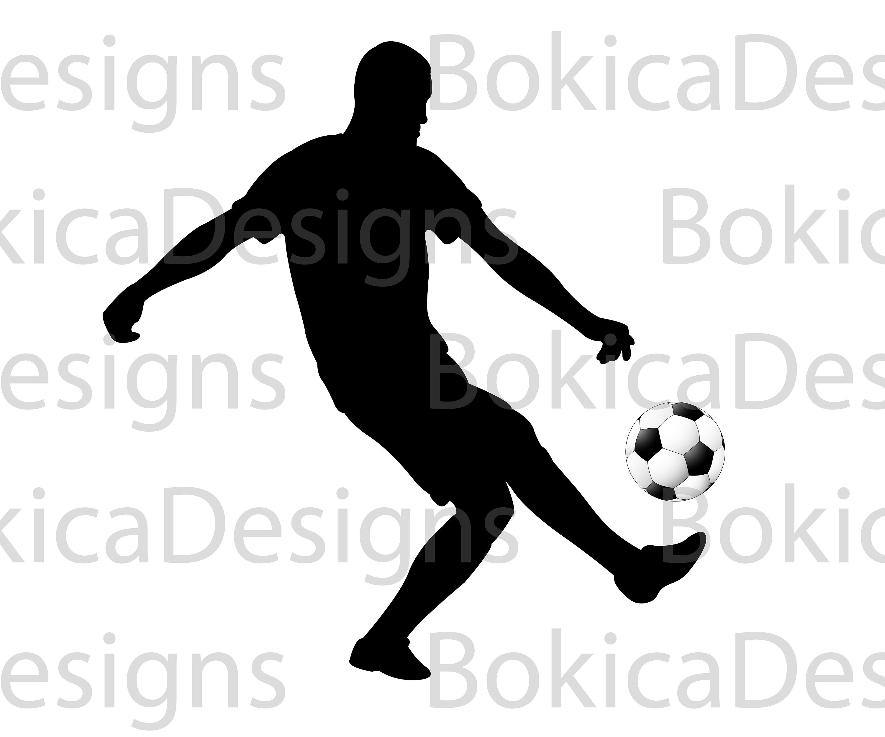 Soccer Players Silhouette, Soccer Players Clipart, Soccer Players SVG ...