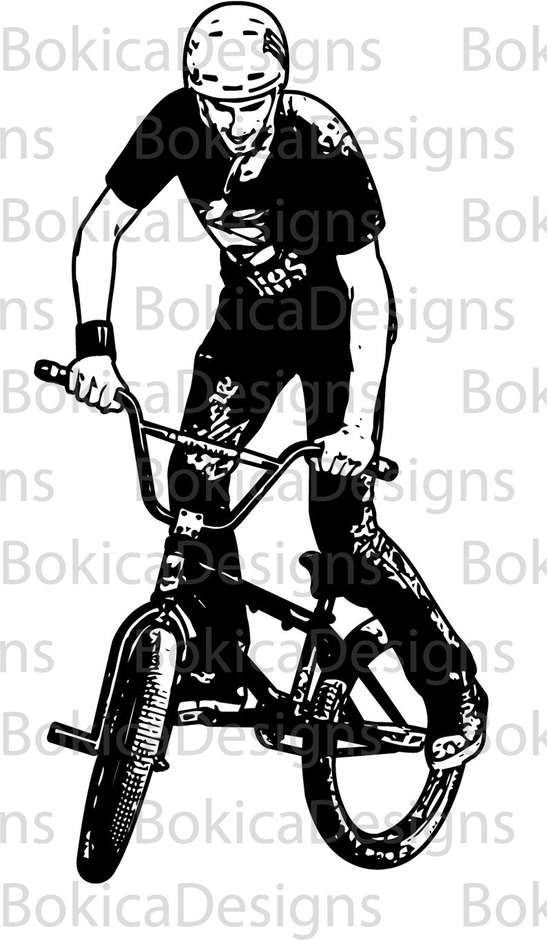 Set of 8 BMX cyclists sketch vector illustration eps SVGPDF Etsy