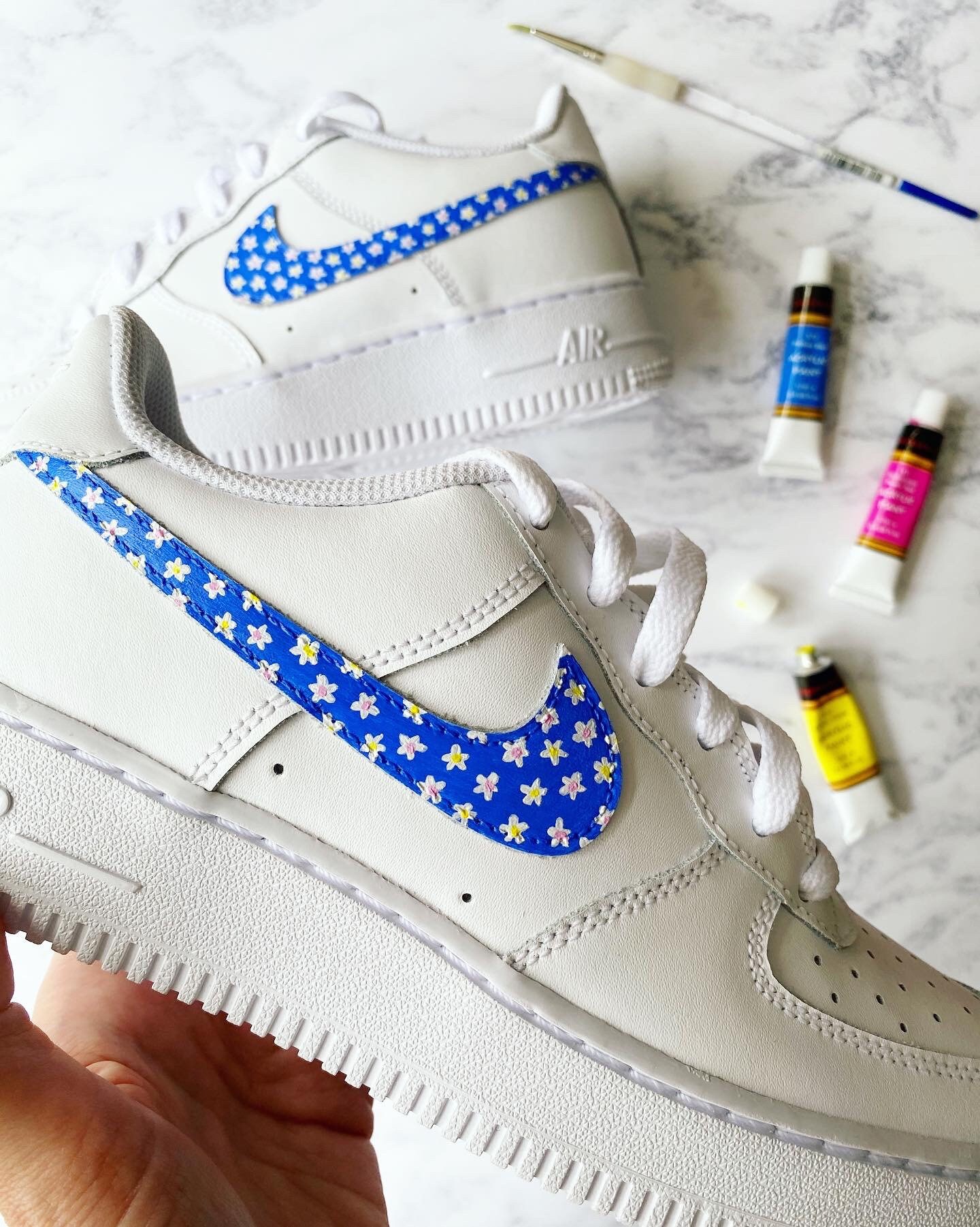 air force 1s with flowers