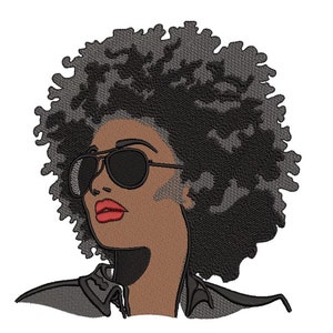 African Woman Embroidery Design, 4 sizes, Instant Download
