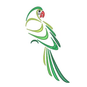 Parrot Embroidery Design,  Bird Embroidery File, 3 sizes,  Instant Download