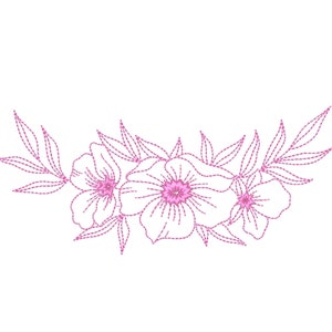 Flower Machine Embroidery Design, 6 sizes, Instant Download