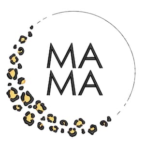 Leopard Mama Embroidery Design, 4 sizes, Instant Download