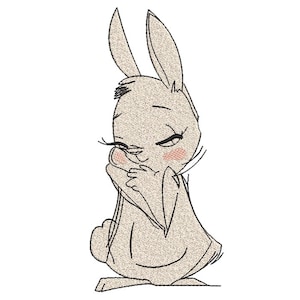 Diseño de bordado de conejo, 4 tamaños, descarga instantánea