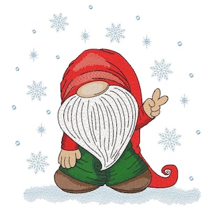 Gnome Embroidery Design Holiday Embroidery File For 5x7 6x10 8x8 Hoops Instant Download Whimsical Gnome Stitch Pattern For Seasonal Decor