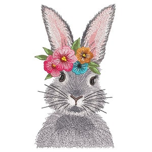 Easter Bunny Embroidery Design, 3 sizes, Instant Download