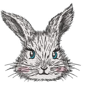 Cute Bunny Embroidery Design, Easter Embroidery File, 4 sizes, Instant Download