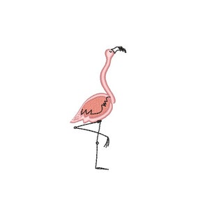 Desenho de bordado à máquina Flamingo, 3 tamanhos, download instantâneo