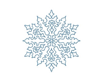 Snowflake Embroidery Design, 5 sizes, Instant Download