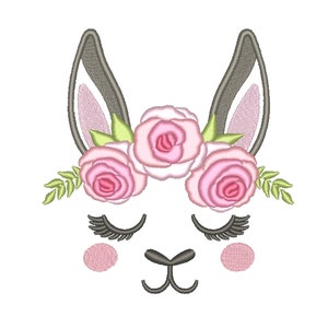 Llama Face Embroidery Design, 3 sizes, Instant Download