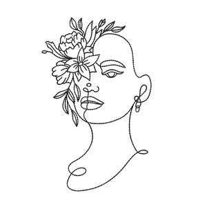 Woman Embroidery Design Face Machine Embroidery Design - Etsy