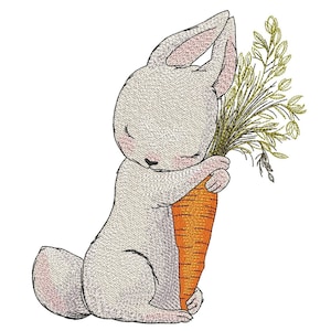 Easter Bunny Embroidery Design, 5 sizes, Instant Download