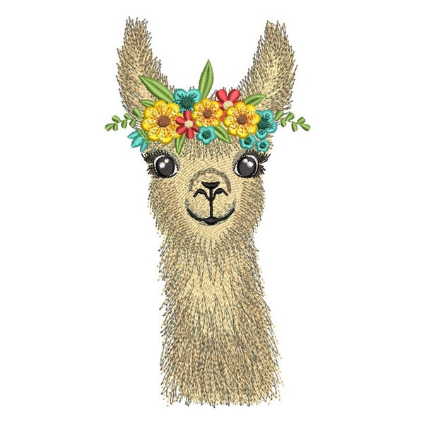 Lama Embroidery Design, 4 sizes, Instant download