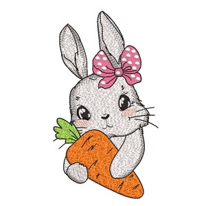 Easter Bunny Embroidery Design, 3 sizes, Instant Download