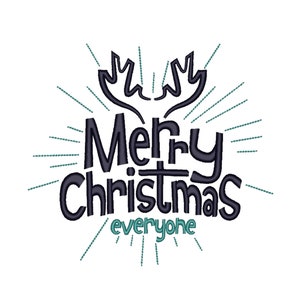 Merry Christmas Embroidery Design Holiday Machine Embroidery File 4x4 5x7 6x10 Hoop Sizes Instant Download Digital Embroidery Pattern