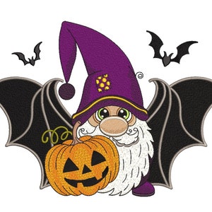 Halloween Gnome Embroidery Design,  3 sizes, Instant Download