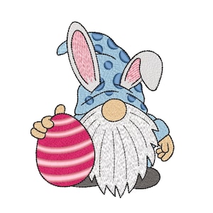 Easter Gnome Embroidery Design,  3 sizes, Instant Download