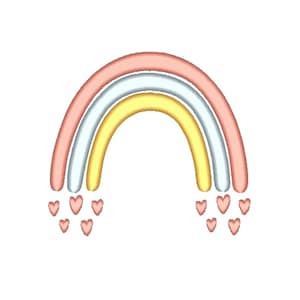 Boho Rainbow Embroidery Design,  Baby Embroidery File,  3 Sizes, Instant Download