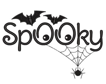 Spooky Embroidery Design, Halloween Embroidery File, 5 sizes, Instant Download