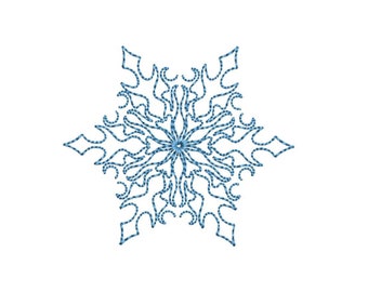 Snowflake Embroidery Design, 5 sizes, Instant Download