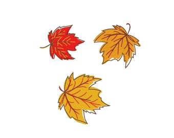 Maple Leaves Machine Embroidery Design Autumn Fall Leaf Embroidery File for 4x4 5x7 6x10 Hoops Instant Download