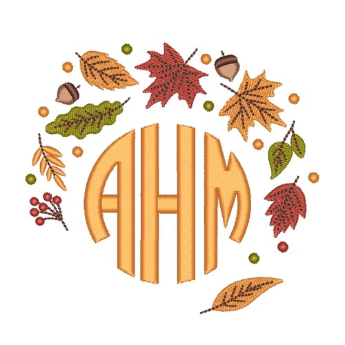 Pumpkin Monogram Embroidery Design 2 Sizes Instant Download Etsy
