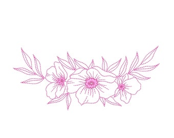Flower Machine Embroidery Design, 6 sizes, Instant Download