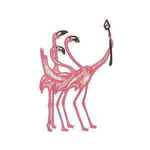 Flamingos Embroidery Design, Flamingo Summer Embroidery Design