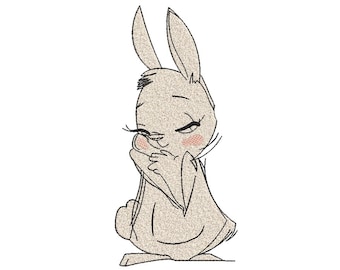 Rabbit Embroidery Design, 4 sizes, Instant Download