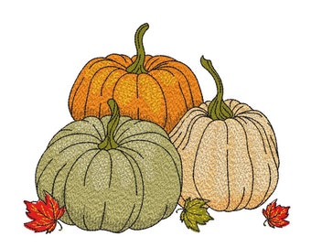 Pumpkins Embroidery Design Autumn Embroidery File Thanksgiving Stitch for 5x7 6x10 Hoops Fall Harvest Machine Embroidery Instant Download