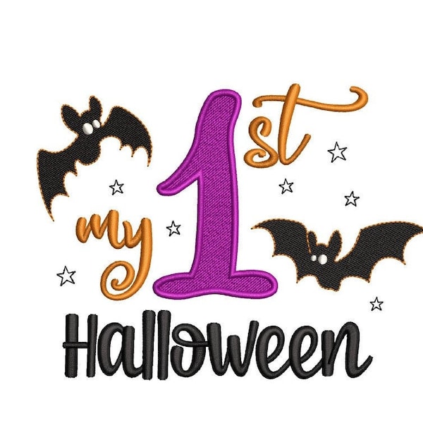 My First Halloween Embroidery Design, 5 sizes, Instant Download