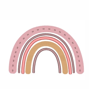 Boho Rainbow Embroidery Design Modern Nursery Machine Embroidery File 4x4 5x7 Inches Instant Download Minimalist Baby Pattern