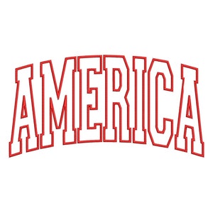 America Embroidery Design, Independence Day, 4th of July, Patriotic Embroidery Design, 5 sizes, Instant Download