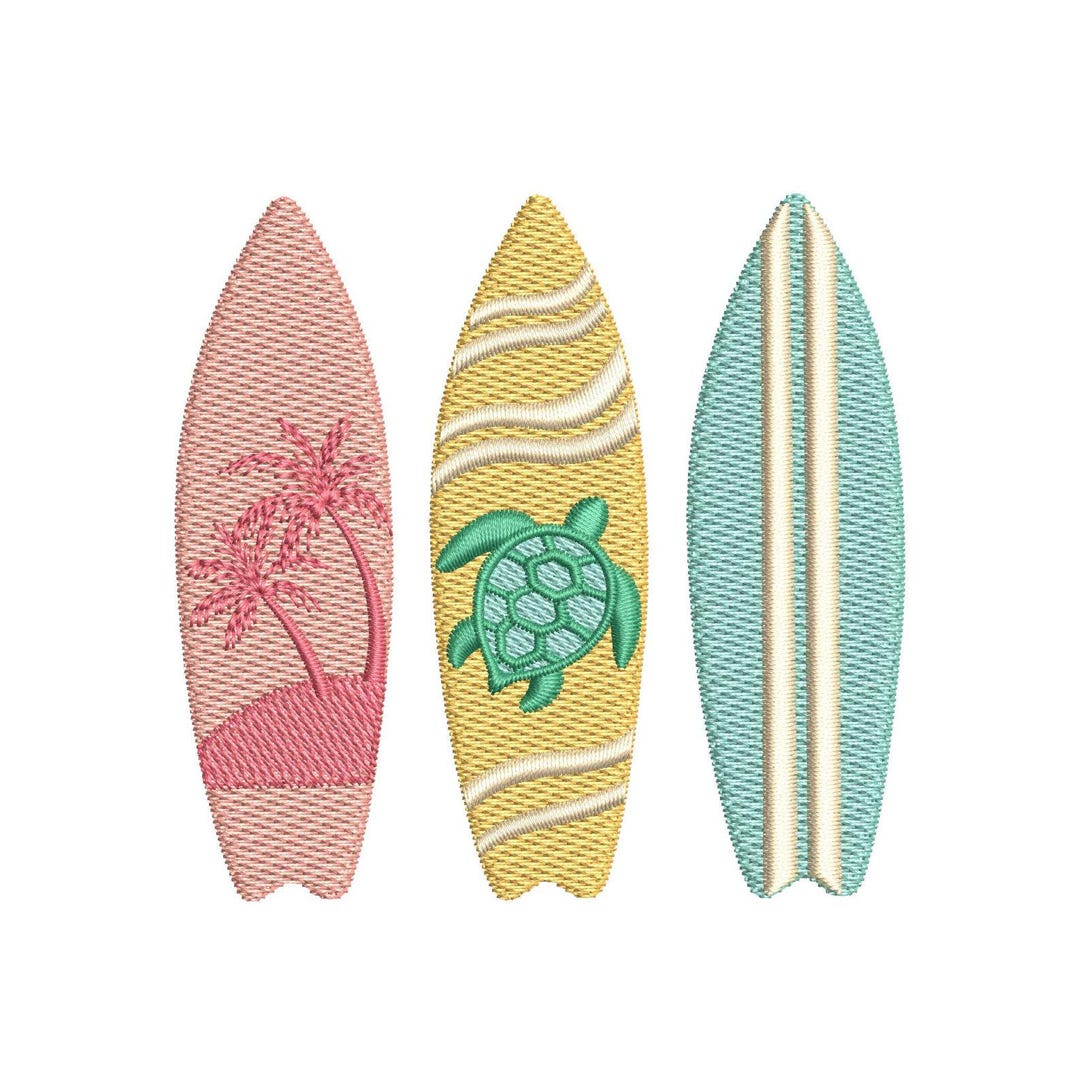 Surfboards Summer Tropical Beach Ocean Machine Embroidery Design, 4 ...