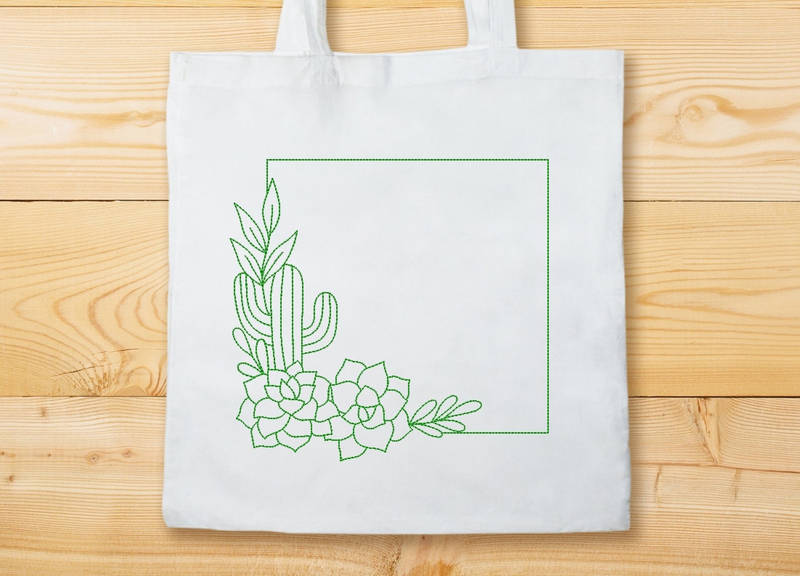 Cactus frame embroidery design 5 sizes instant download  etsy