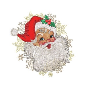 Christmas Santa Claus Embroidery Design, 3 sizes, Instant Download