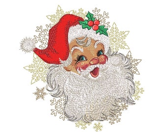 Christmas Santa Claus Embroidery Design, 3 sizes, Instant Download
