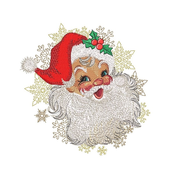 Christmas Santa Claus Embroidery Design, 3 sizes, Instant Download