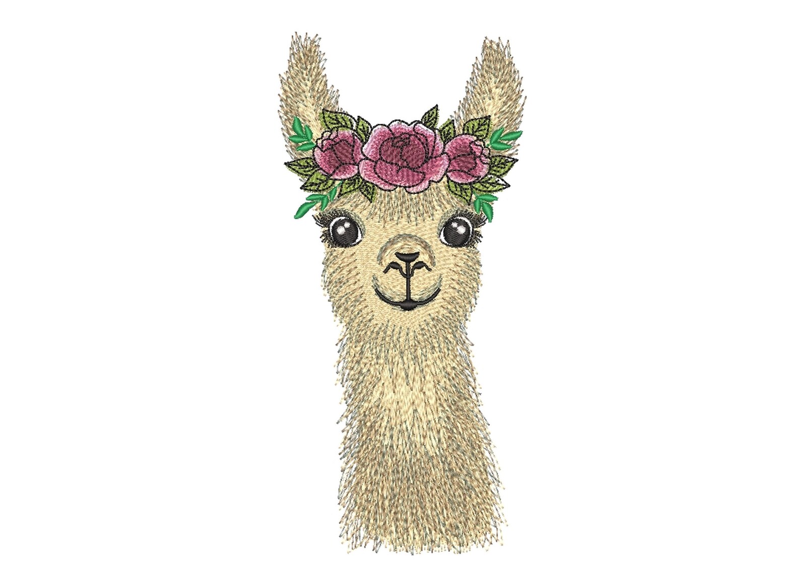 Floral lama embroidery design 4 sizes instant download  etsy